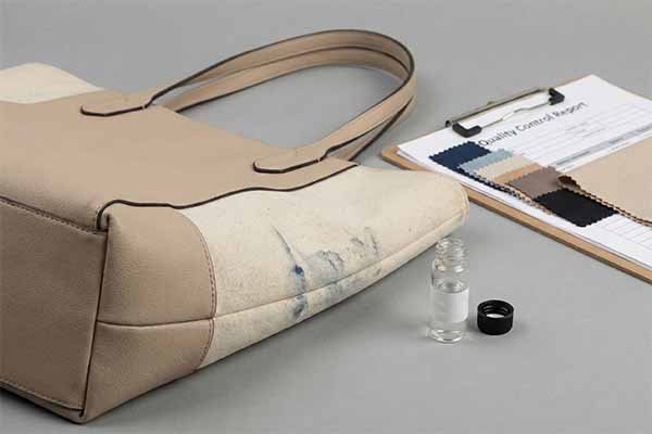 Close up of artificial leather bag