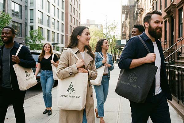 Canvas tote bags with custom logos