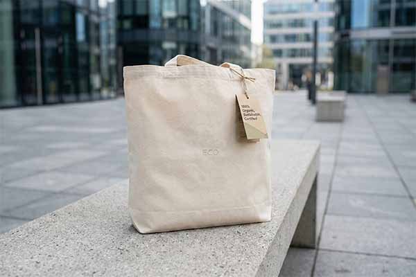 Minimalist unbleached cotton tote bag