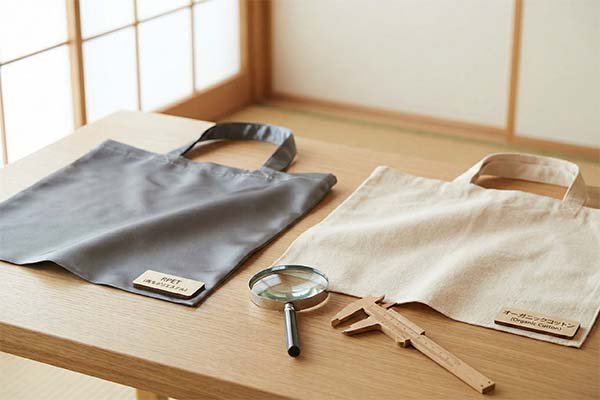 RPET and cotton fabric swatches