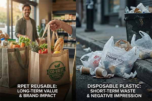 Cost comparison of RPET vs traditional bags