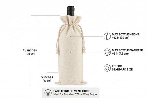 750ml wine bottle in standard bag