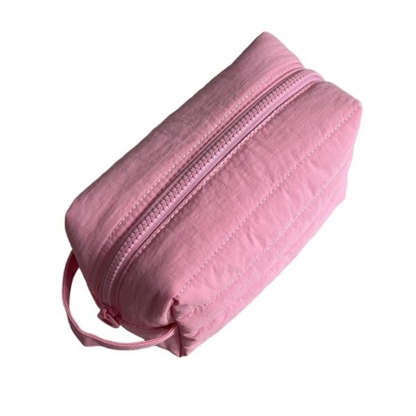 Custom Horizontal Quilted Toiletry Bag with Chunky Zipper – Image 4