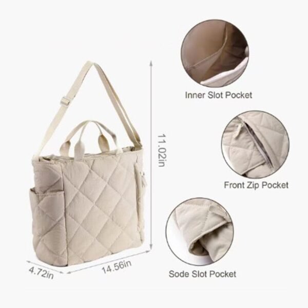 Custom Large Quilted Crossbody Tote Bag - 이미지 3