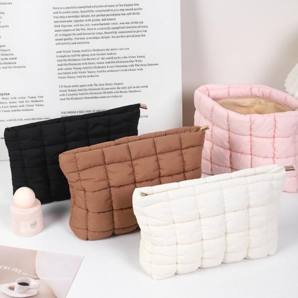 Custom Small Quilted Zipper Cosmetic Pouch