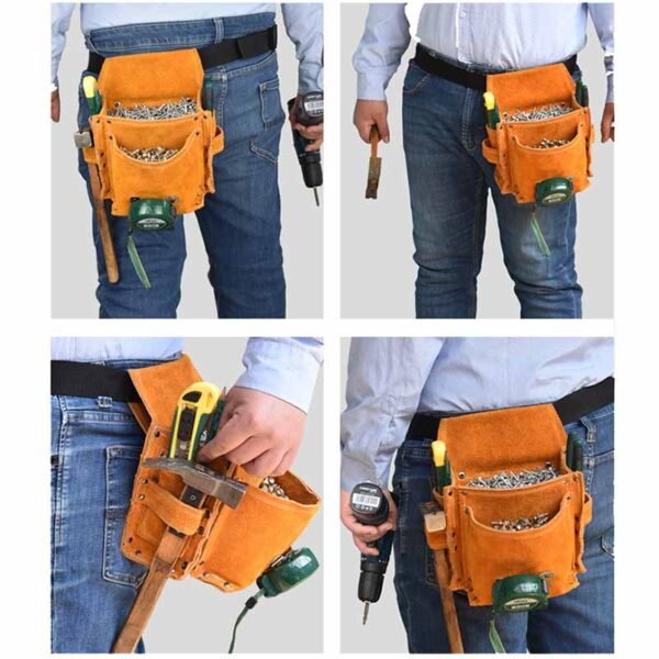 Professional Rugged Leather Tool Belt Pouch - immagine 4