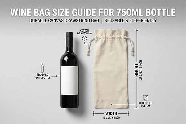 standard wine bag size for 750ml bottle