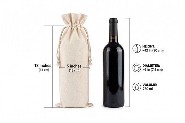 Standard 750ml wine bag dimensions