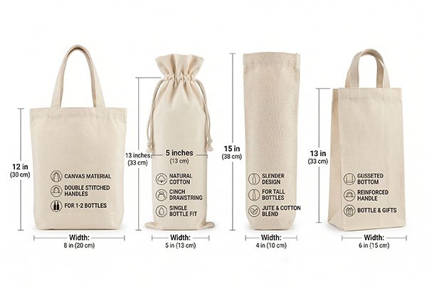 Dimensions of a wine gift bag