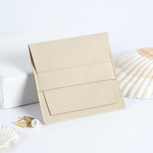 Wholesale Beige Microfiber Jewelry Pouches - Billede 3