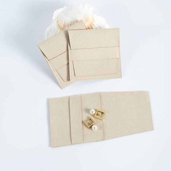 Wholesale Beige Microfiber Jewelry Pouches - Billede 2