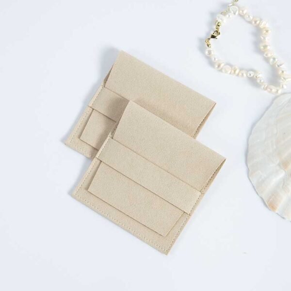 Wholesale Beige Microfiber Jewelry Pouches - Billede 5