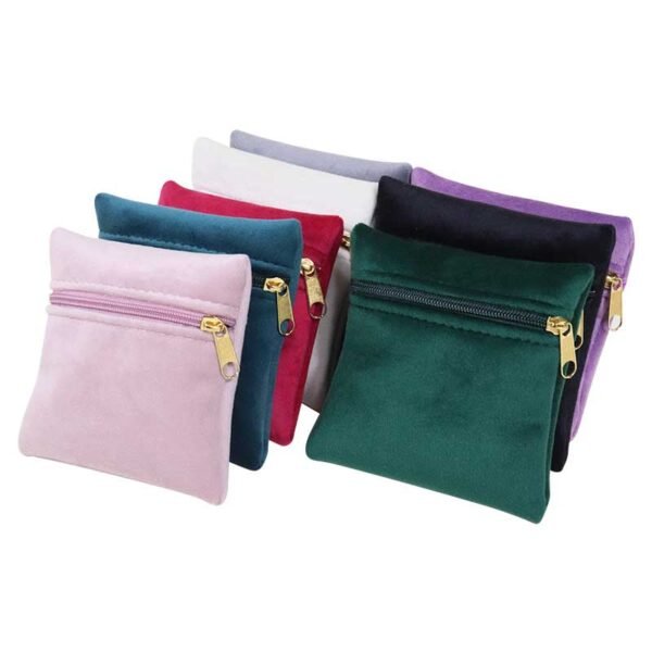 Wholesale Custom Velvet Zipper Jewelry Pouches - Billede 2