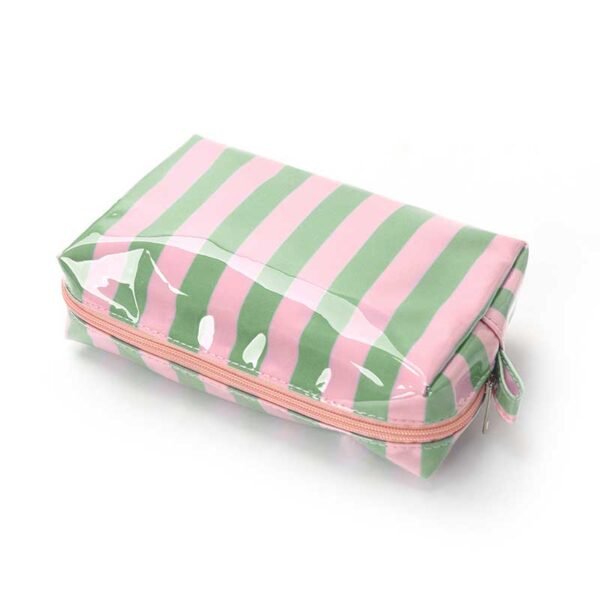 Wholesale Striped Glossy PVC Cosmetic Bags - 画像 (3)