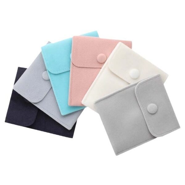Premium Microfiber Snap Button Jewelry Pouch