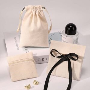 Wholesale Eco-Friendly Cotton Canvas Jewelry Pouches
