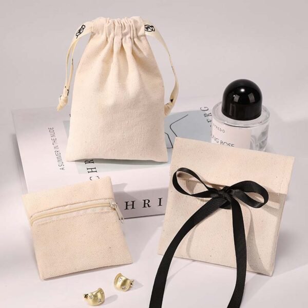 Wholesale Eco-Friendly Cotton Canvas Jewelry Pouches