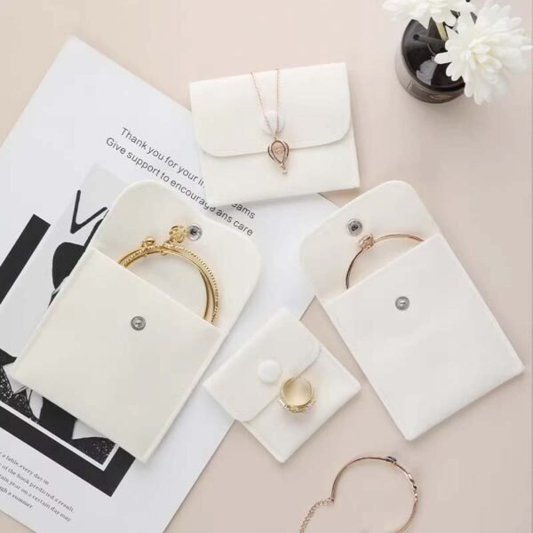 Premium Microfiber Snap Button Jewelry Pouch – Image 4