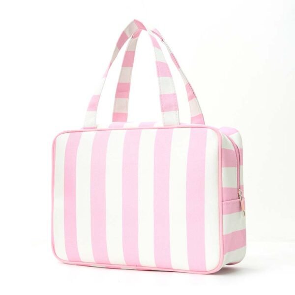 Wholesale Striped Oxford Fabric Custom Travel Toiletry Tote