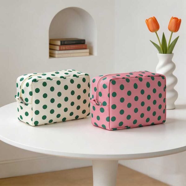 Wholesale Custom Polka Dot Oxford Cloth Makeup Bags - Billede 5