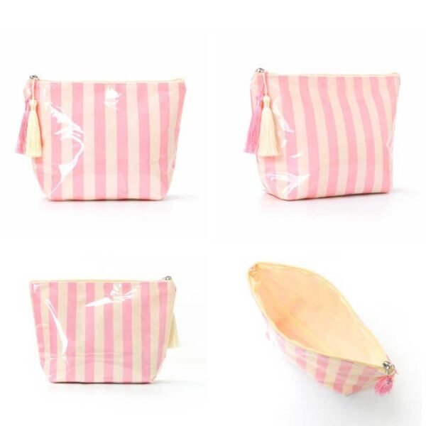 Wholesale Custom Striped PVC Waterproof Cosmetic Bags - 画像 (5)