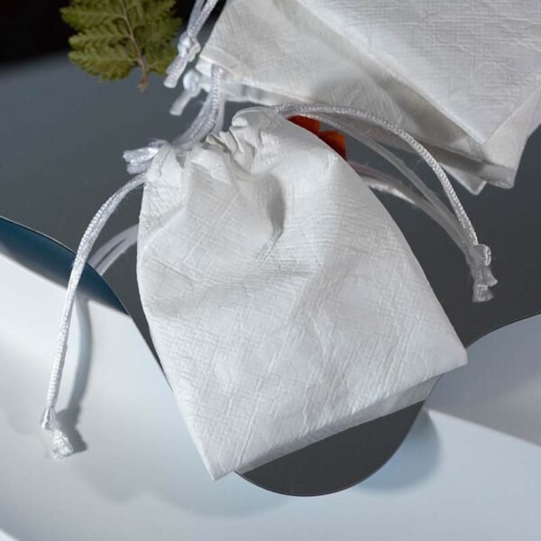 Wholesale White Tyvek Drawstring Pouches - Image 3