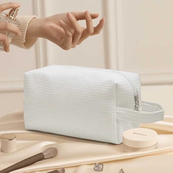 Wholesale Custom Waffle Weave Makeup Bag & Travel Toiletry Pouch - immagine 5