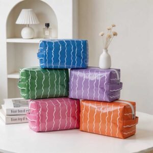 Wholesale Waterproof Wavy PVC Cosmetic Bags