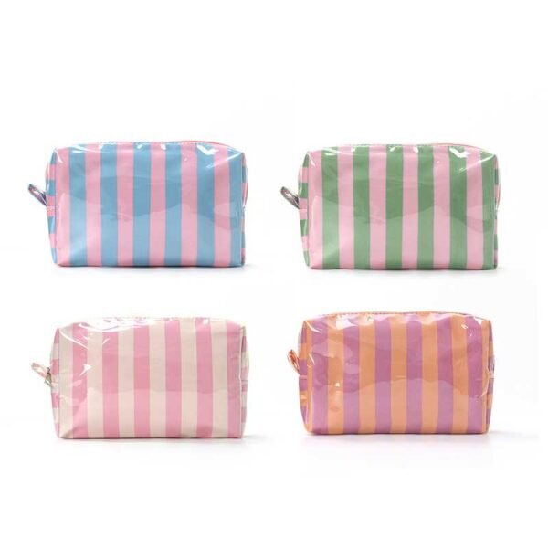Wholesale Striped Glossy PVC Cosmetic Bags - 画像 (5)