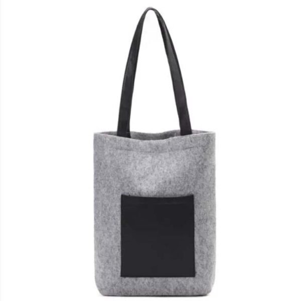 Wholesale Custom Grey Felt Tote Bags with Pocket