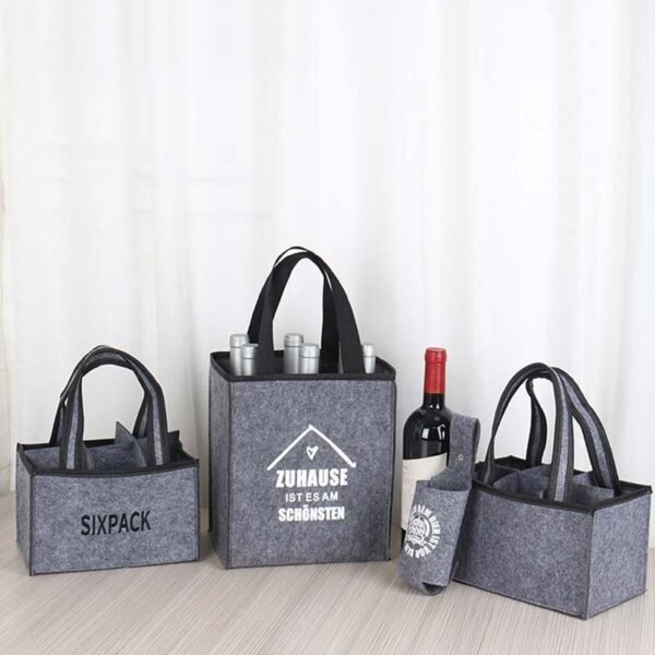 Wholesale Custom Premium Felt Wine Tote Bags