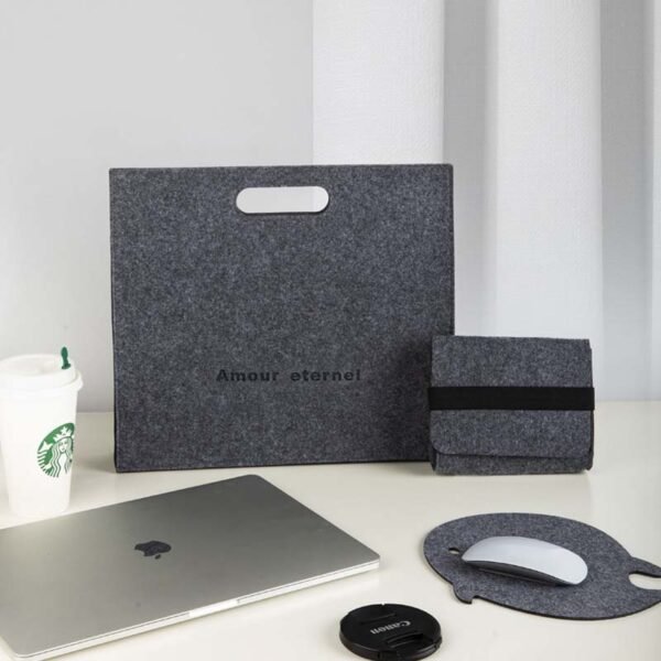 Wholesale Felt Laptop Bag with Cutout Handle - Imagem 4