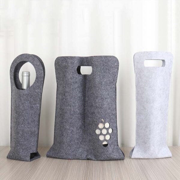 Wholesale Custom Premium Felt Wine Tote Bags - Imagem 5