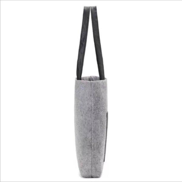 Wholesale Custom Grey Felt Tote Bags with Pocket - Imagen 4
