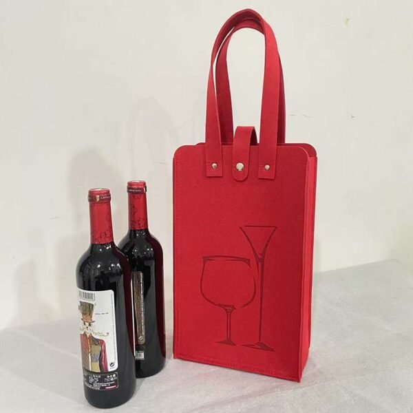 Wholesale Custom Reusable Felt Wine Tote Bags - Imagem 5