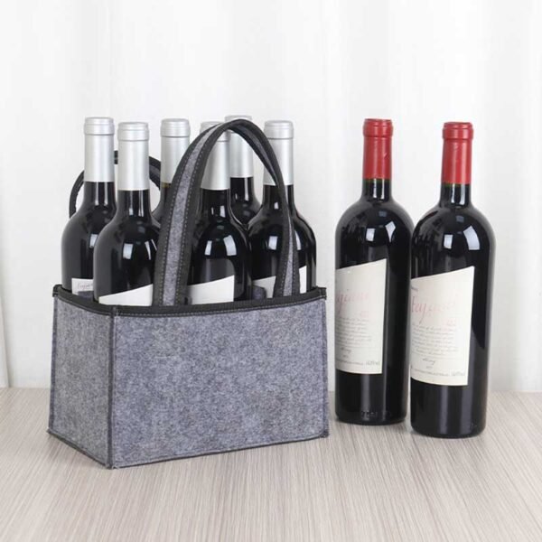 Wholesale Custom Premium Felt Wine Tote Bags - Imagem 3