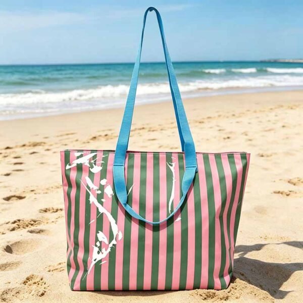 Wholesale Waterproof Custom Striped Beach Bags - Billede 5