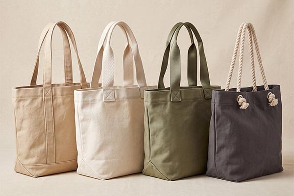 Different tote bag handle materials